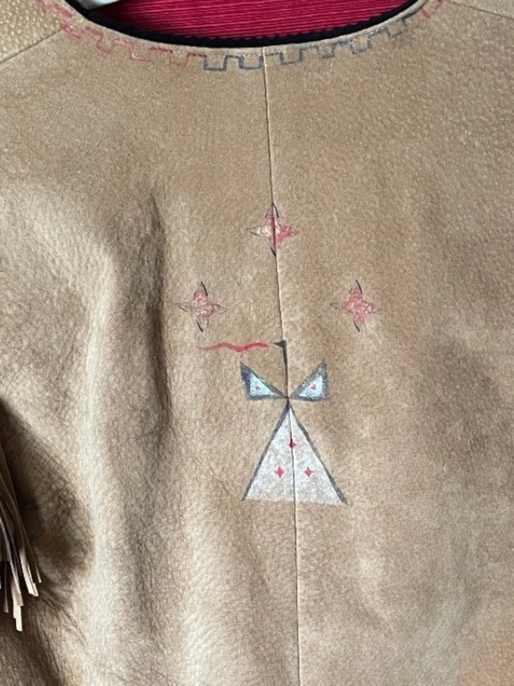 Patricia Wolf hand painted suede jacket fringe horses Indian ponies RTL $425 S - Picture 8 of 8